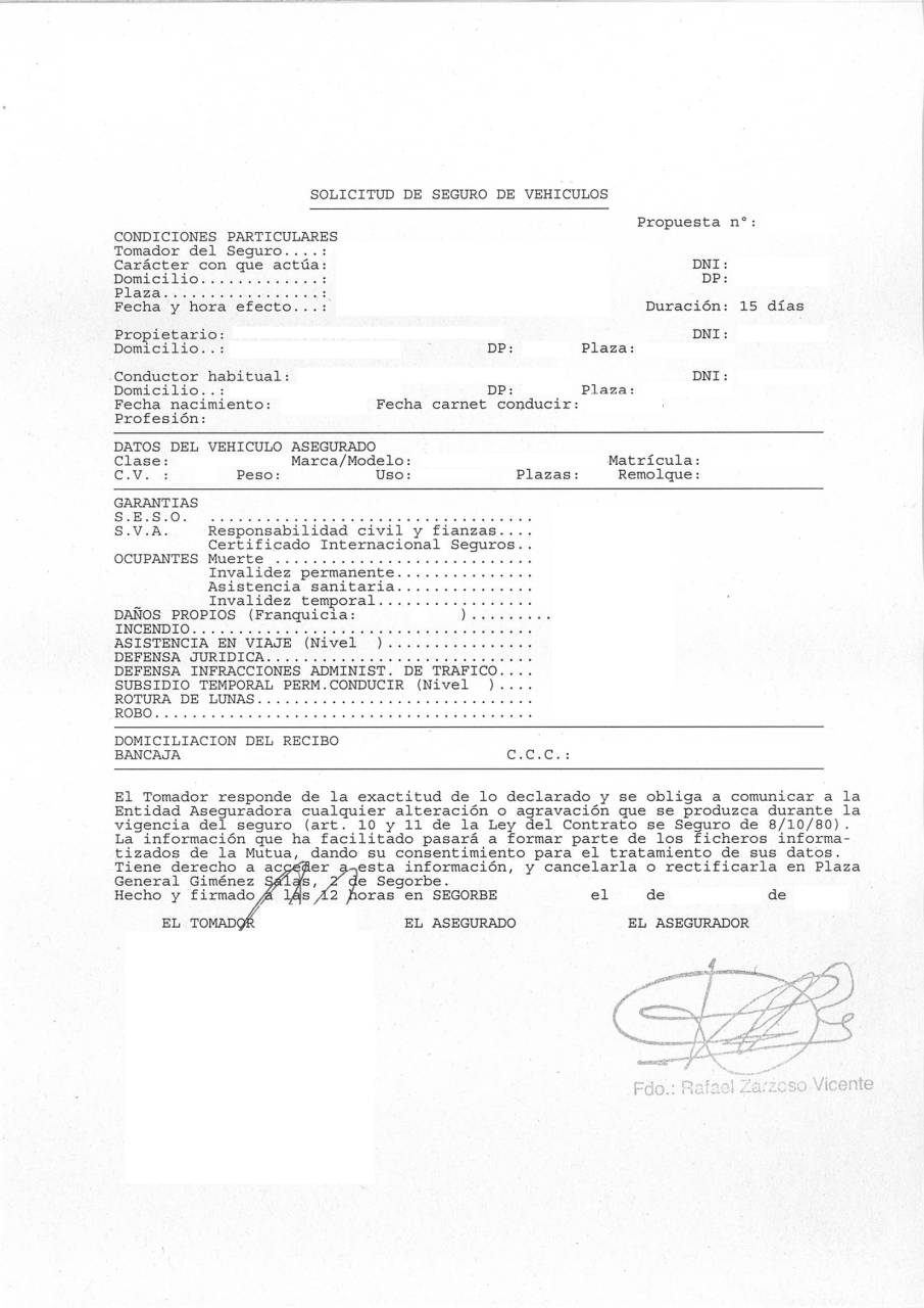 MUTUA SEGORBINA de Seguros a Prima Fija